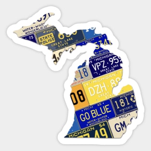 Michigan License Plates - Go Blue Sticker